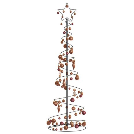 Kerstboom lichtkegel met kerstballen 120 LED&apos;s warmwitte 180 cm 3