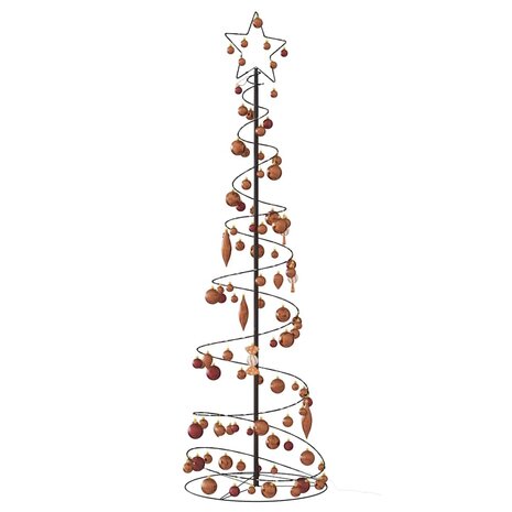 Kerstboom lichtkegel met kerstballen 120 LED&apos;s warmwitte 180 cm 5