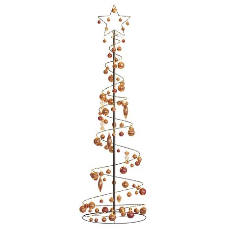 Kerstboom lichtkegel met kerstballen 120 LED&apos;s warmwitte 180 cm 7