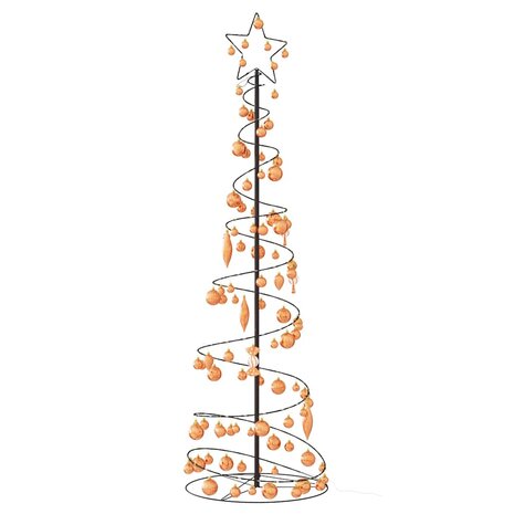 Kerstboom lichtkegel met kerstballen 120 LED&apos;s warmwitte 180 cm 5