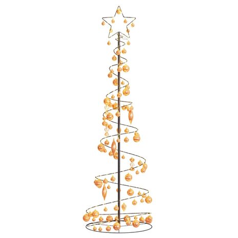 Kerstboom lichtkegel met kerstballen 120 LED&apos;s warmwitte 180 cm 7