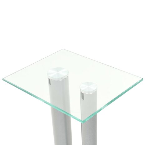 Speakerstandaarden zuil-ontwerp gehard glas zilver 2 st 4