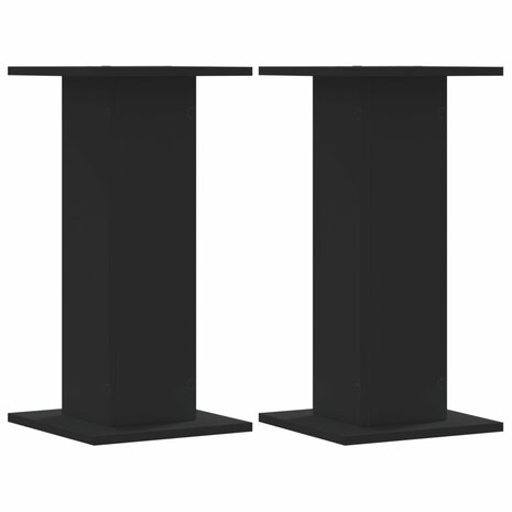 Speakerstandaards 2 st 30x30x60 cm bewerkt hout zwart 2