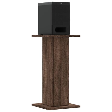 Speakerstandaards 2 st 30x30x60 cm bewerkt hout bruin eiken 3