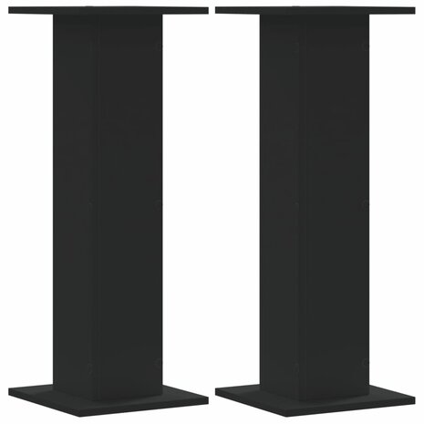 Speakerstandaards 2 st 30x30x80 cm bewerkt hout zwart 2