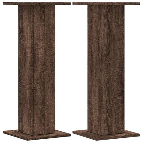 Speakerstandaards 2 st 30x30x80 cm bewerkt hout bruin eiken 2