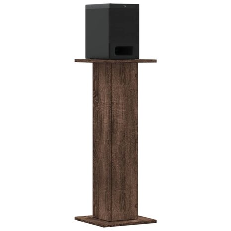 Speakerstandaards 2 st 30x30x80 cm bewerkt hout bruin eiken 3