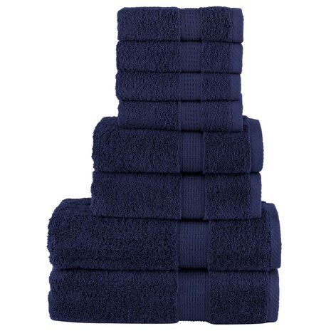 8-delige Handdoekenset SOLUND 600 g/m² marineblauw 1