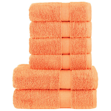 6-delige Handdoekenset SOLUND 600 g/m² oranje 1