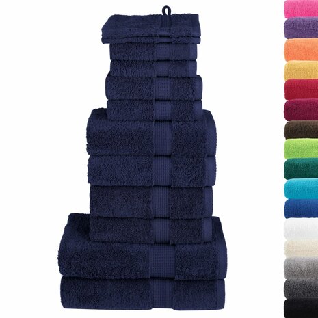 12-delige Handdoekenset SOLUND 600 g/m² marineblauw 2