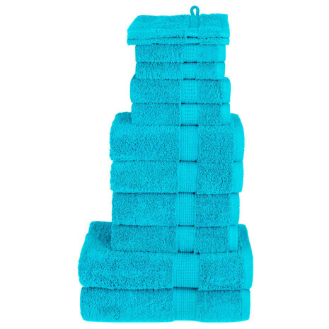 12-delige Handdoekenset SOLUND 600 g/m² turquoise 1