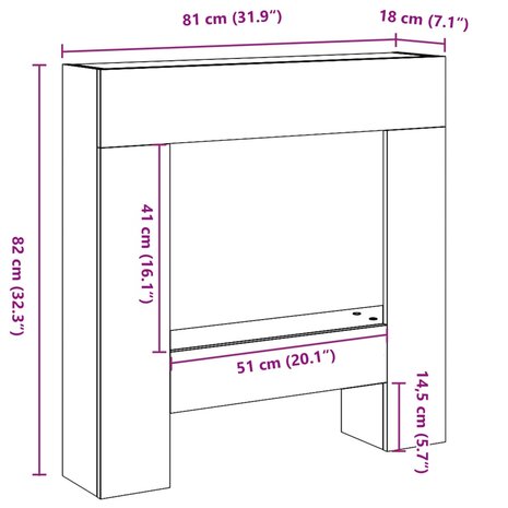 Haardombouw 81x18x82 cm bewerkt hout bruin eikenkleurig 9