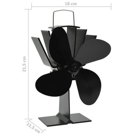 Kachelventilator met 4 vinnen zwart 7