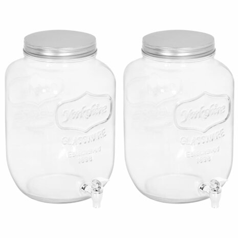 Drankdispensers 2 st 8050 ml glas 1