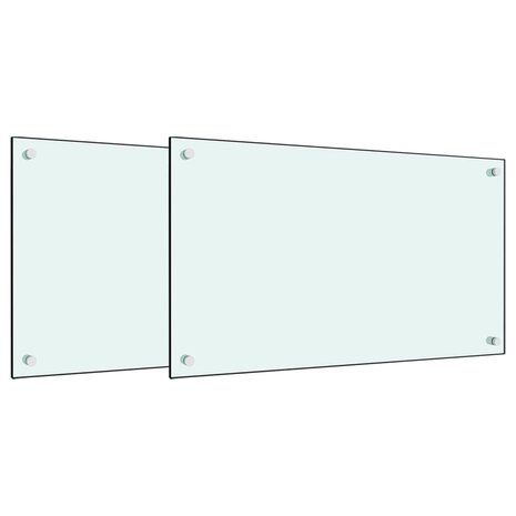 Spatschermen keuken 2 st 70x40 cm gehard glas wit 2