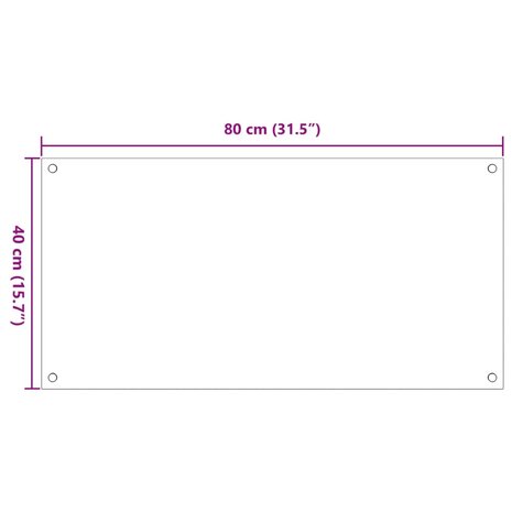 Spatschermen keuken 2 st 80x40 cm gehard glas transparant 8