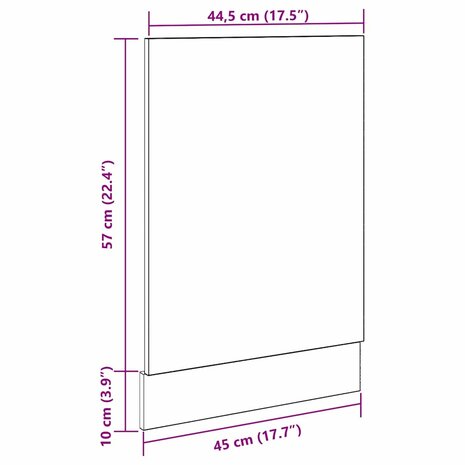 Vaatwasserpaneel 45x3x67 cm bewerkt hout oud houtkleurig 8