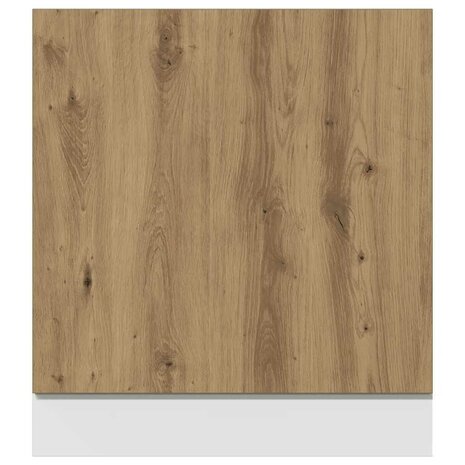 Vaatwasserpaneel 60x1,5x67 cm bewerkt hout artisanaal eiken 3