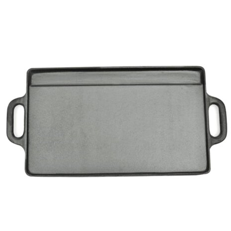 Grillplaat gietijzer dubbelzijdig 38x23 cm 2 st 2