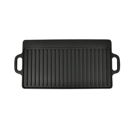 Grillplaat gietijzer dubbelzijdig 38x23 cm 2 st 3