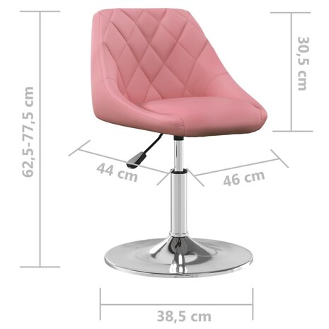 Eetkamerstoelen draaibaar 6 st fluweel roze 8