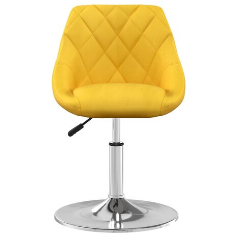 Eetkamerstoelen draaibaar 6 st fluweel mosterdgeel 3