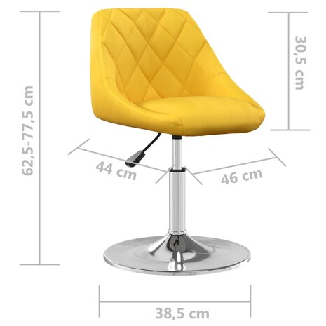 Eetkamerstoelen draaibaar 6 st fluweel mosterdgeel 8