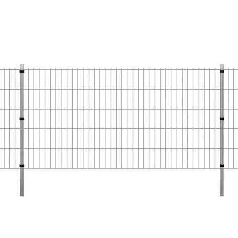 Schuttingpalen 10 st 150 cm gegalvaniseerd staal zilverkleurig 2