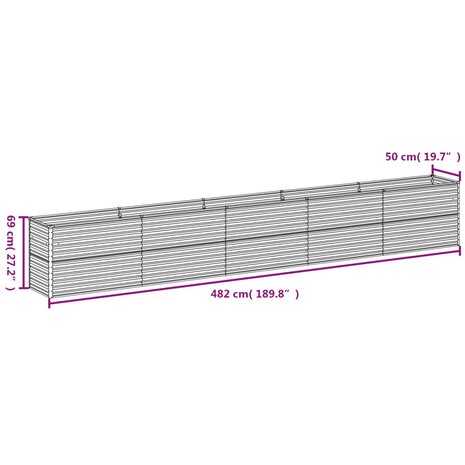 Plantenbak verhoogd 482x50x69 cm cortenstaal 7