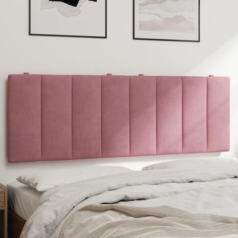 Hoofdbordkussen 120 cm fluweel roze 1