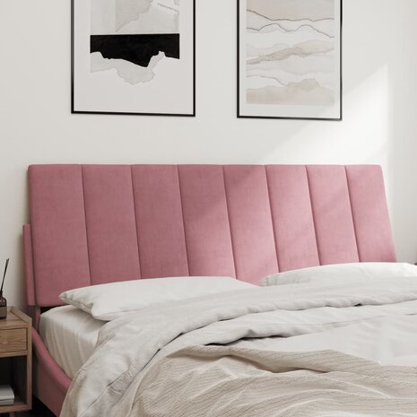 Hoofdbordkussen 120 cm fluweel roze 3