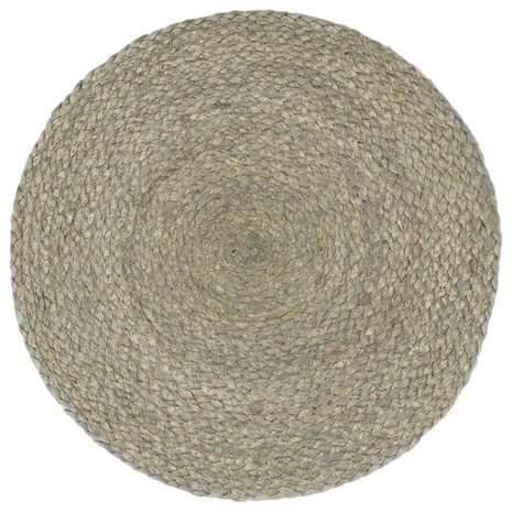 Placemats 6 st rond 38 cm jute effen grijs 2