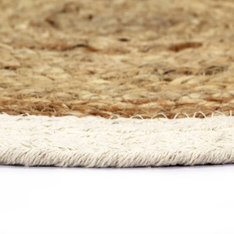 Placemats 4 st rond 38 cm jute en katoen natuurlijk  3