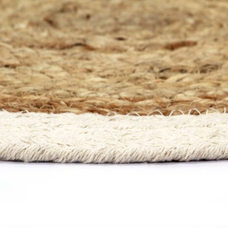 Placemats 6 st rond 38 cm jute en katoen natuurlijk  3