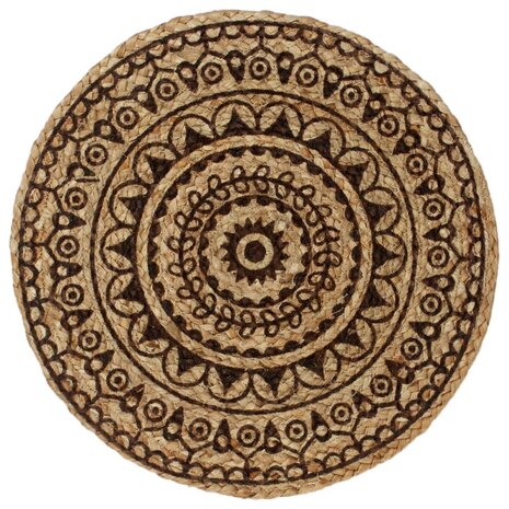 Placemats 4 st rond 38 cm jute donkerbruin 2