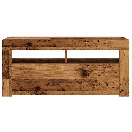 Tv-meubel met LED 90x35x40 cm bewerkt hout oud hout 7