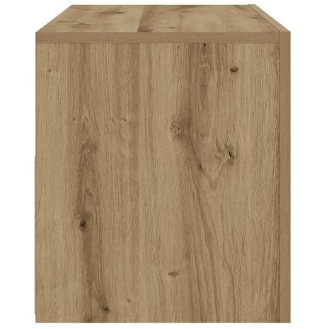 Tv-meubel met LED 90x35x40 cm bewerkt hout artisanaal eiken 8