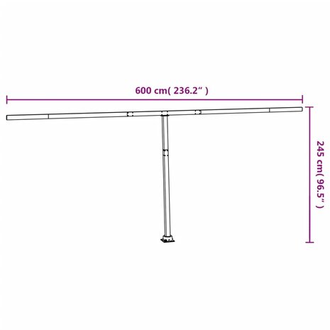 Luifelpaalset 600x245 cm ijzer wit  10