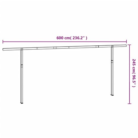 Luifelpaalset 600x245 cm ijzer wit  7