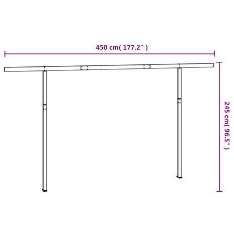 Luifelpaalset 450x245 cm ijzer antracietkleurig  7