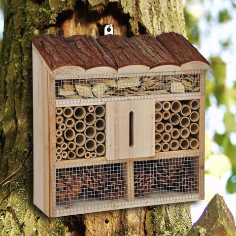 HI Insectenhotel 30x9,5x30 cm hout naturel 1