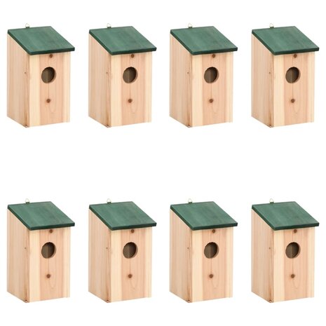 Vogelhuisjes 8 st 12x12x22 cm hout 1