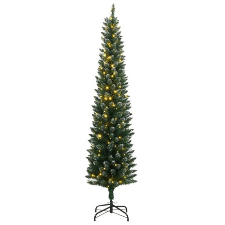 Kunstkerstboom smal met 300 LED&apos;s 180 cm 2