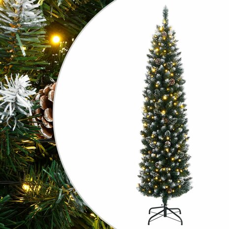 Kunstkerstboom smal met 300 LED&apos;s 180 cm 1