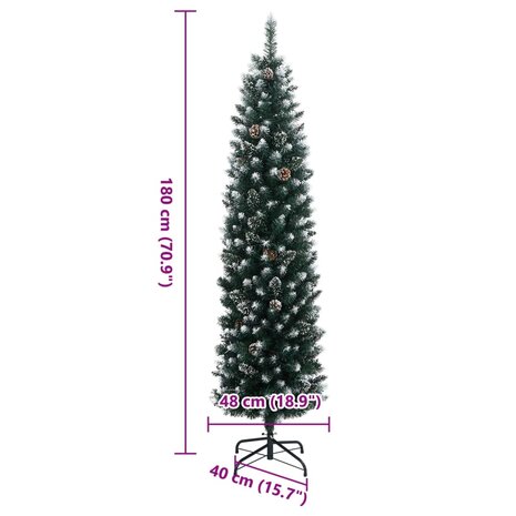 Kunstkerstboom smal met 300 LED&apos;s 180 cm 12