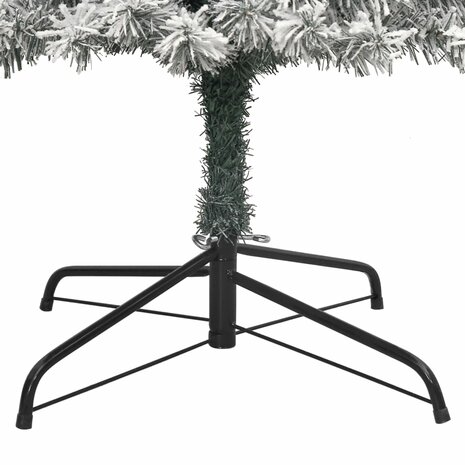 Kunstkerstboom smal met standaard en sneeuw 270 PVC 5