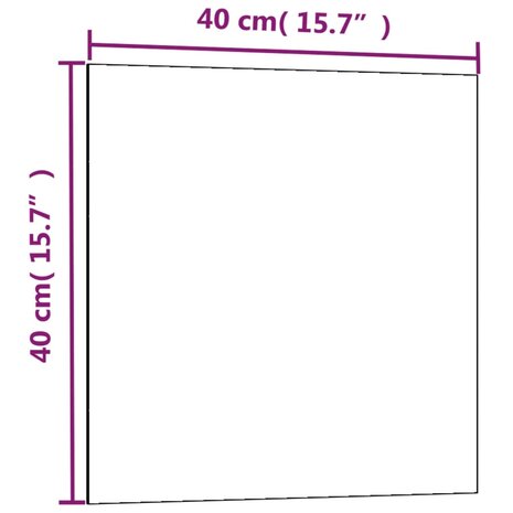 Magneetbord wandgemonteerd 40x40 cm gehard glas zwart 5