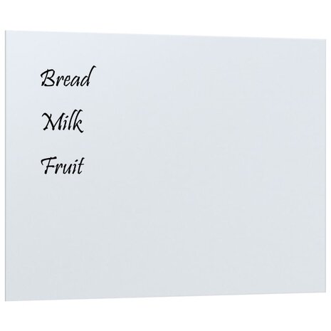 Magneetbord wandgemonteerd 80x60 cm gehard glas wit 2