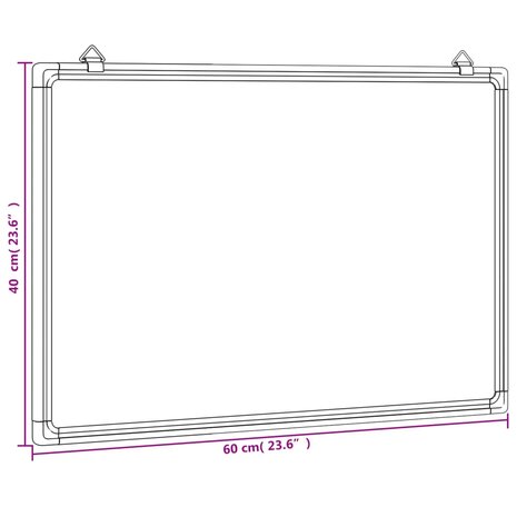 Whiteboard magnetisch 60x40x1,7 cm aluminium 6