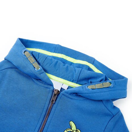 Kindervest met capuchon en rits 116 blauw 3